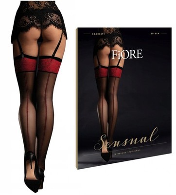 Fiore Scarlett Designer-Top-Strümpfe mit zwei Tonen Rückennaht...
