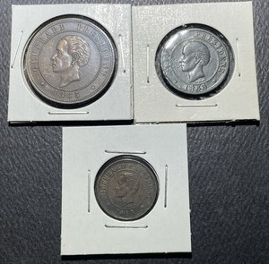 Haiti 1863 5/10/20 Centimes Coins-BSTK0626