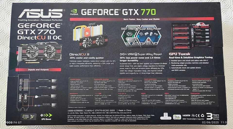 ASUS NVIDIA GEFORCE GTX 770 DirectCU II 2GB GDDR5 FUNZIONANTE E COMPLETA - Immagine 2 di 4