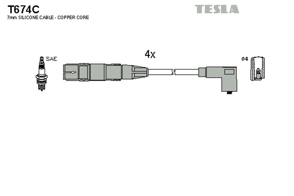 ZüNdleitungssatz Tesla T674C FüR VW 1J2 Polo 6V5 A3 Audi 8L1 Seat Bora 1J6 6V2 3-image