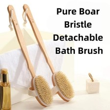 1Pc Wooden Detachable Long Handle Shower Body Brush Bathing Massage Back Body Ex