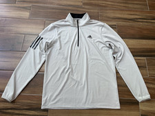 ADIDAS GOLF 1/4 Zip Pullover Jacket 3 Stripes Gray Black Men's Size Medium EUC