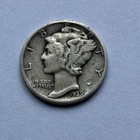 U.S. Coin-Mercury Dime-Circulated-1939-90% Silver
