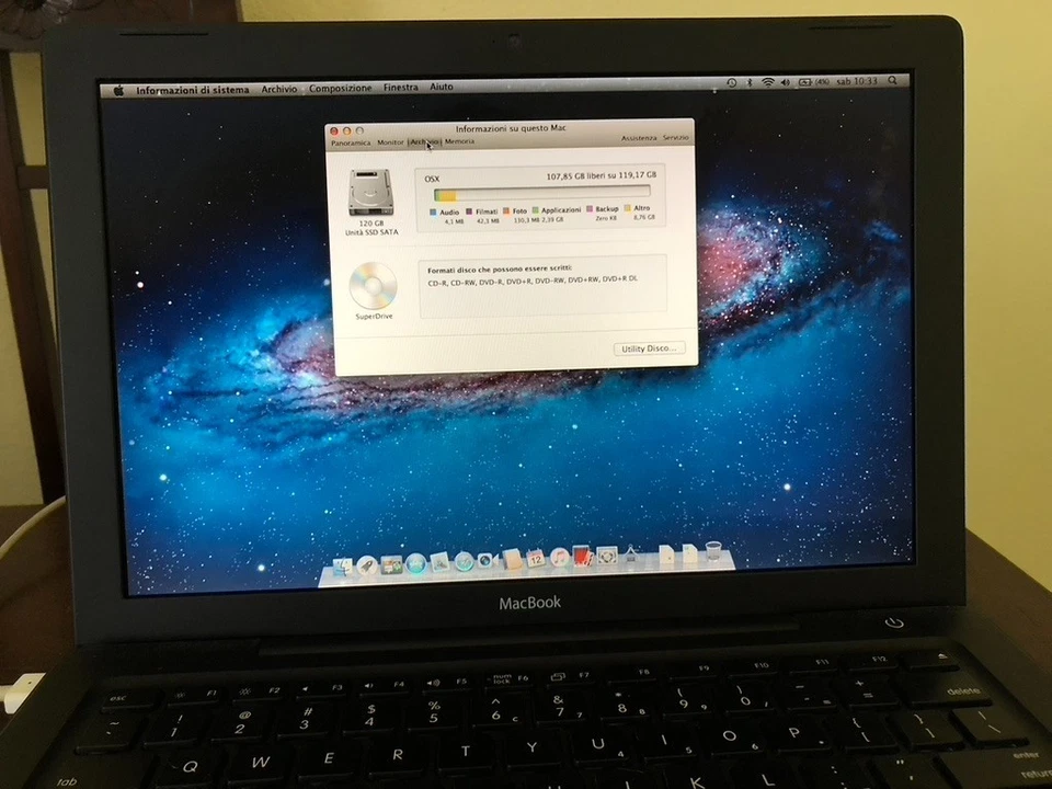 Apple Macbook A1181 Core 2 Duo 2006 Black - 120GB SSD - 4 GB RAM - Immagine 4 di 4