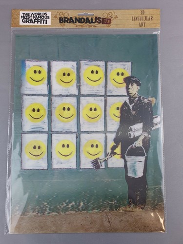 Banksy Smiles - Graffiti - Brandalised - 3d Art - New - A3 Holographic Poster