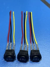 3 New round Rocker Switch 12V, Waterproof 3 Pin 3 Position On/Off/On 6A/250V Ac