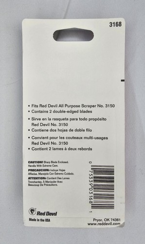 Paquete de 2 hojas raspadoras de doble borde de repuesto Red Devil 3168, 2,5 pulgadas - Imagen 4 de 4