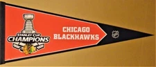 2013 CHICAGO BLACKHAWKS NHL STANLEY CUP CHAMPIONS PENNANT