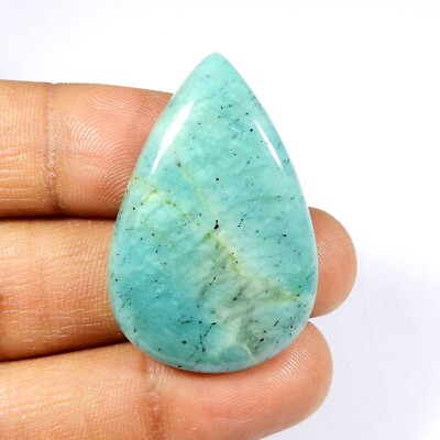 Natural Sparkle Green Amazonite Gemstone Pear Shape Cabochon Loose 52 Cts  #10205