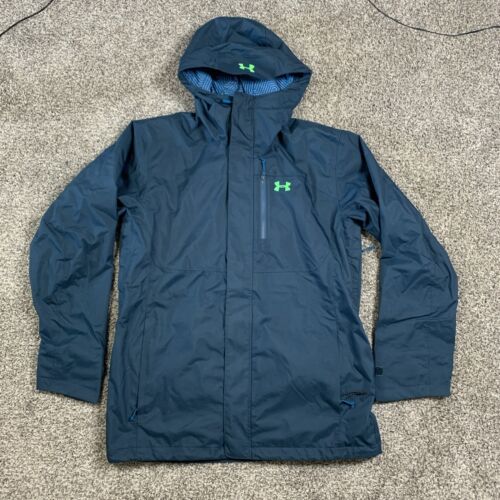 Under Armour Jacket Mens L Blue Storm 3 Coldgear Infrared Windproof Zip Coat - Picture 1 of 8