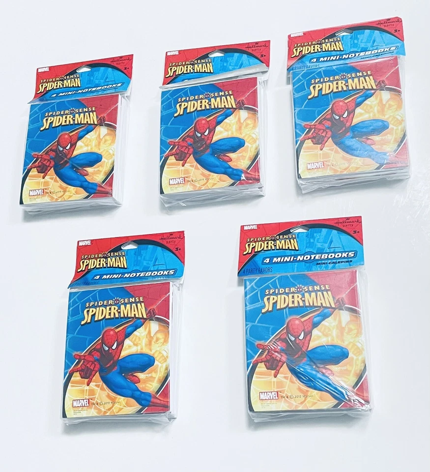 Mini Cuadernos Hallmark Spiderman Favor Fiesta Lote de 5 Paquetes 4 en cada uno Foto 2 de 4