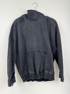 Sisters And Seekers Grip Denim Hoodie Black Oversized S 100% Cotton