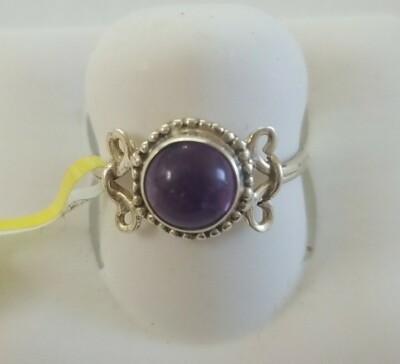 Handwerklich gefertigter Amethyst Solitär Ring in Sterlingsilber Größe 7 TGW 1,11 kt