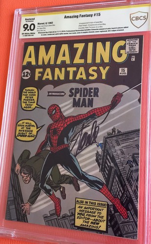 Amazing Fantasy #15 CBCS 9.0 HIGH GRADE SS STAN LEE SIGNED AF15 COMIC BOOK