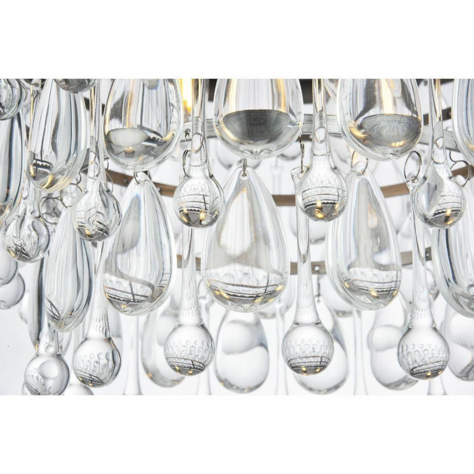 Suporte embutido antigo prata sala de jantar cristal gota luz banheiro iluminação 15" - Imagem 3 de 4