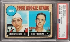 Johnny Bench 1968 Topps Error "TNE" RC PSA 5 Rookie Card Centered Beauty #247