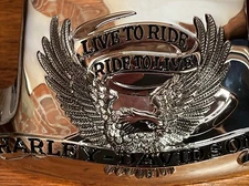 Harley-Davidson Fender Tip Live to Ride Eagle Motorcycle Biker 1979+ Chrome HD