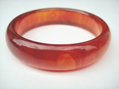 original Art Deco Bakelite Armreif durchscheinend Honey Bangle Bracelet _ Nr. 3