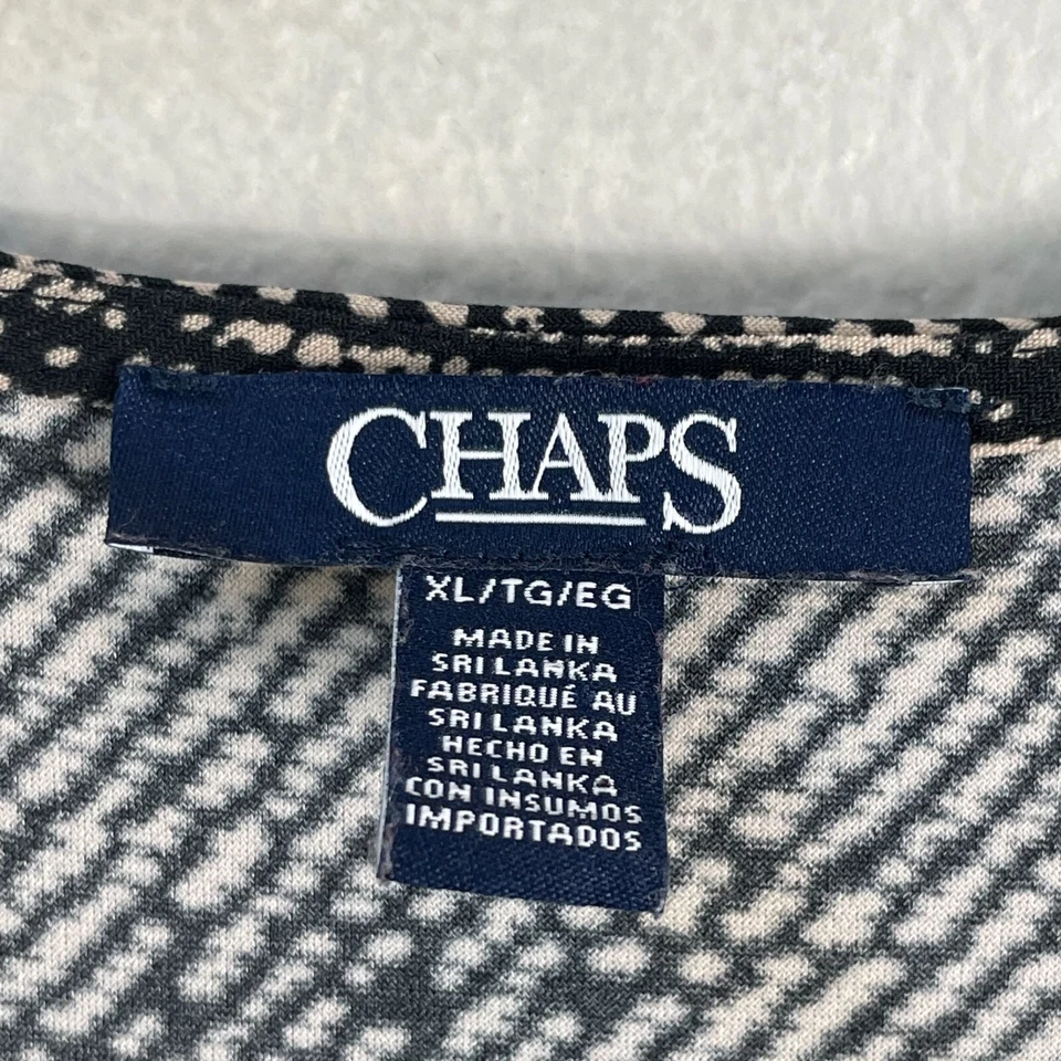 Chaps Womens XL Faux Wrap Dress Stretch Long Sleeve V Neck Knee Length - Image 3 of 4