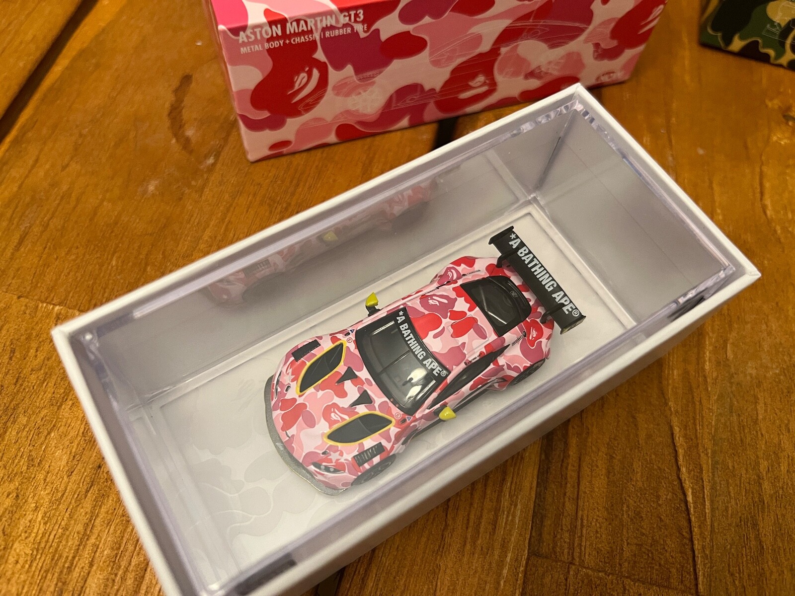 Pop Race Pink BAPE(R) x Aston Martin GT3 1:64 Scale Diecast Car