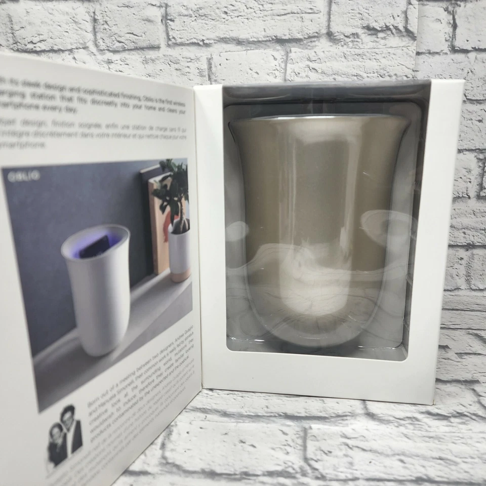 Lexon Oblio Qi Wireless Fast Charging Station w/ UV Sanitizer, 10W (Gold) - Image 2 of 4