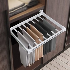 Pull Out Trousers Rack Retractable Wardrobe Pants Closet Pants Rack Load 30kg US