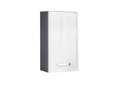 MANHATTAN Hängeschrank Grau / Weiß Hochglanz, 38x70x23 cm