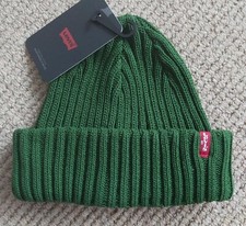 LEVI STRAUSS Bottle Green Dockyard BEANIE HAT UNISEX MADE ITALY LEVI'S levbox1