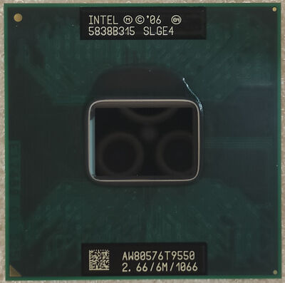 Working Intel Core 2 Duo T9550 2.66GHz 6M 1066MHz Dual-Core SLGEE CPU Processor