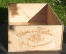 Weinkiste/Kiste aus Holz 12 Flaschengröße französisches Schloss Lafleur Pomerol Grangeneuve