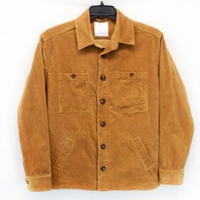 Percival Men's Ginger Corduroy Button Pocket Sport Retro Jacket Shirt Medium