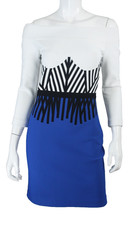 ALEXANDER McQUEEN Multicolor Knit Corset-Effect Off-Shoulder Mini Dress 42