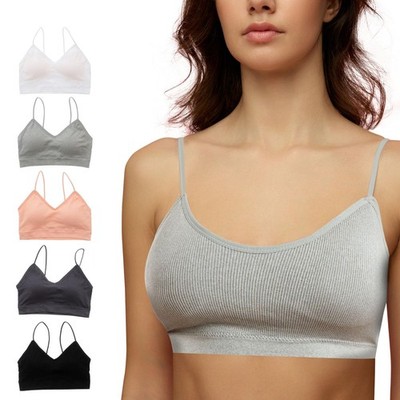 Alyce Intimates Pack of 5 Seamless Ribbed Sleep Bras for Women- Wireless, Pad...