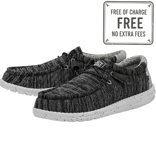 Hey Dude Men's Wally Stretch Mix Meteorite Lace Up Moc Toe Casual Shoe