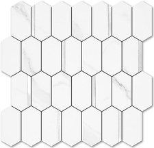 Vamos Tile Long Hexagon Peel Stick Backsplash Tile - 10 Sheets Self-Adhesive