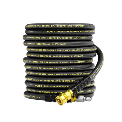 #ad Pohir 3 8 Pressure Washer Hose 50Ft 4800Psi Power Washer Hose Steel Wire $113.78