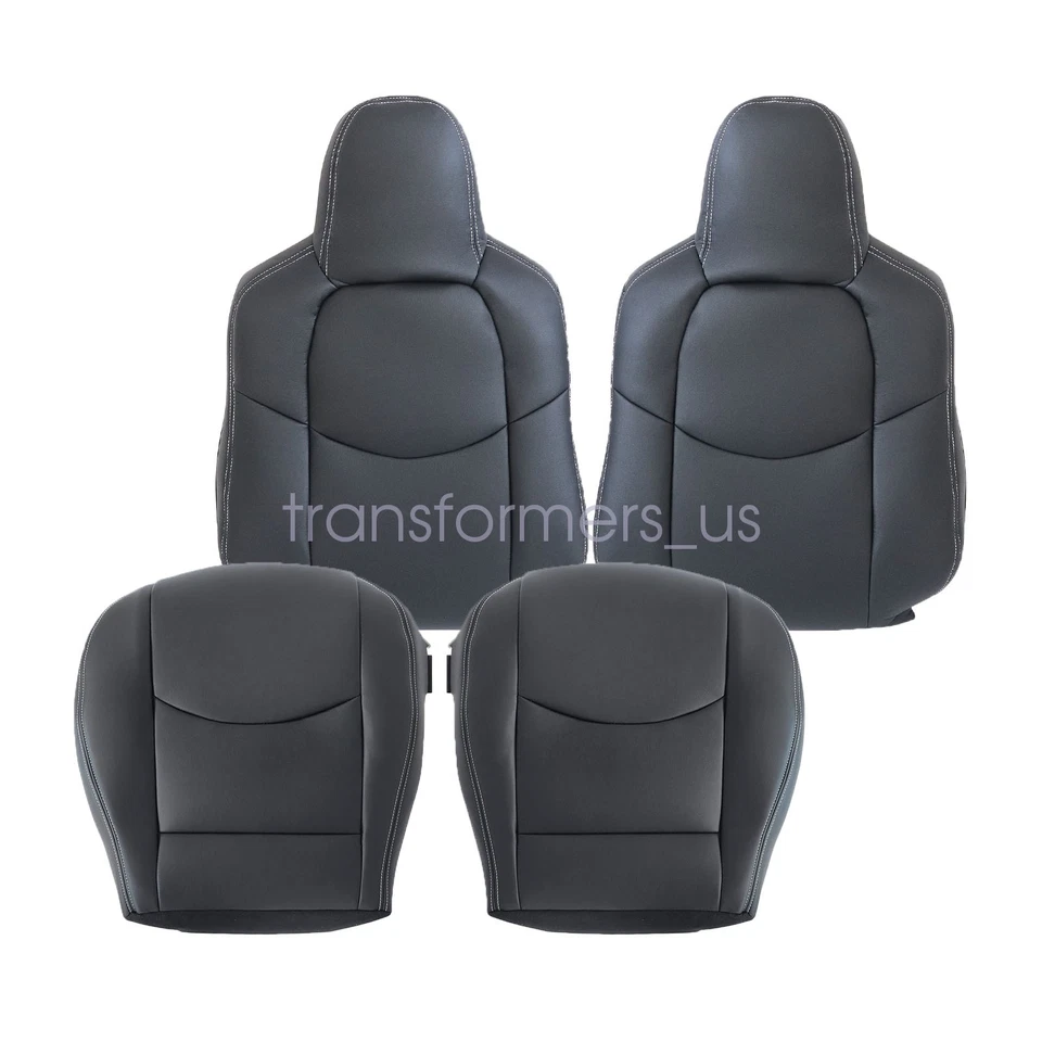 Cubierta de asiento de cuero negra para conductor y pasajero Mazda MX-5 Miata 2009-2014 4 piezas Foto 2 de 4