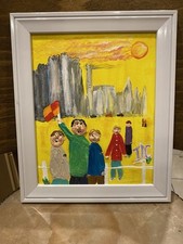 “Sunday League VAR - Vern And Reggie”Orig Acrylic Pic: 19 X 24 cm Framed