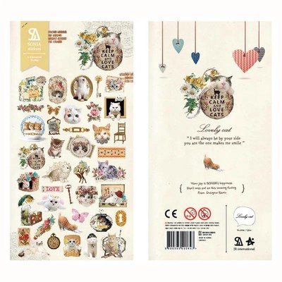 Kawaii Aufkleber Sticker Scrapbooking Stickerbögen (Tiere, Lebensmittel, DIY)