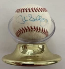 Jim Sundberg Signed MLB Rawlings Baseball Texas Rangers Chicago Cubs Encased