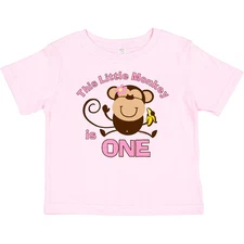 Inktastic Little Monkey Girl 1st Birthday Baby T-Shirt For Girls Jungle Safari