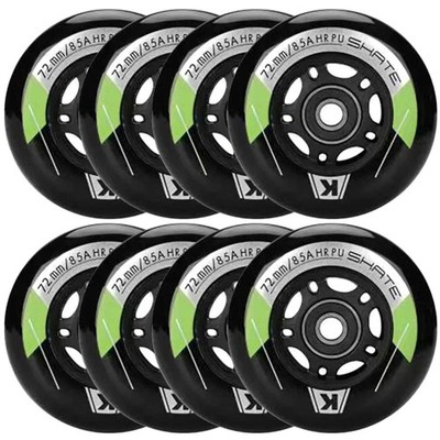 Skate Räder mit ABEC9 Kugellager - 8 Stück Inline Rollen 72mm 85A Härtegrad