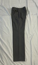 Escada Women Virgin Wool Jean Grey Straight Leg 5 Pocket Pants   EU 38 US 8 x 32