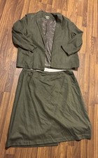 Mr. Alex Vintage Two-Piece Olive Green Blazer and Skirt Suit Set