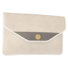 Christian Dior Vintage honeycomb clutch Canvas White  Clutche & pouche