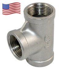 3/4" NPT Tee T 3 way Female Threaded Pipe Fitting Stainless Steel 304 Adapter