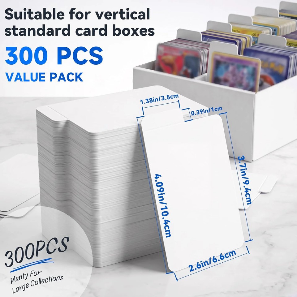300 Pieces Trading Card Dividers, Blank Paper Card Dividers White Card ...