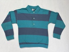 VINTAGE BILLY THE KID Sz 7 PULLOVER Rugby Polo Long Sleeve Striped EUC Blue