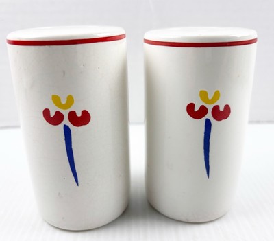 Tulips Salt & Pepper Shakers Riva Designs w Stoppers Japan Vintage
