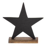 Deko Stern Weihnachtsdeko Fensterbank Tischdeko Schwarz Holz Natur 20,5X21Cm